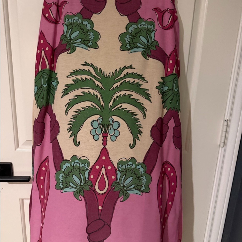 Pink and Green A-Line Skirt